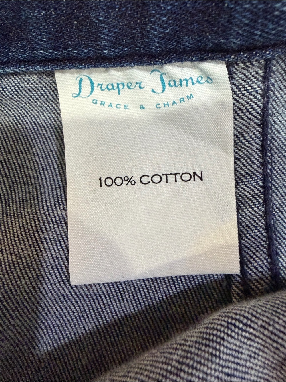 Draper James Blue Jean Denim Skirt  Scalloped & Button Details Size 8 - Picture 6 of 14